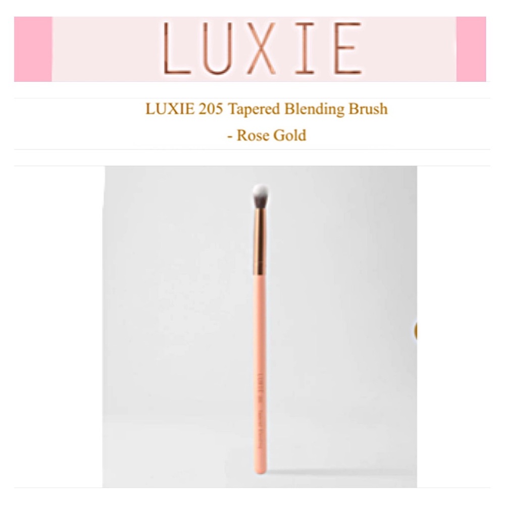 NEW LUXIE Tapered Blending Makeup Brush Rose Gold 205 Synthetic Vegan SOLD OUT
